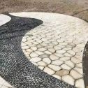 枣庄 黄金麻冰裂纹地铺石工地铺装案例