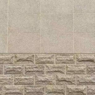 枣庄 黄金麻自然面蘑菇石配荔枝面干挂