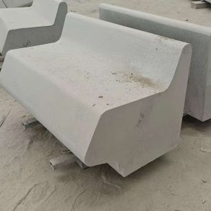 枣庄 芝麻白花岗岩异形坐凳，石凳