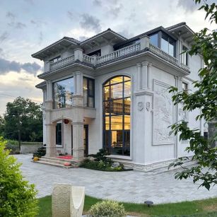 枣庄 白麻花岗岩私人别墅干挂石材豪华定制