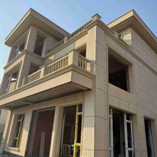 枣庄 黄金麻花岗岩石材荔枝面外墙干挂效果展示