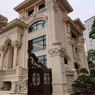 枣庄 黄金麻花岗岩别墅外墙干挂效果展示