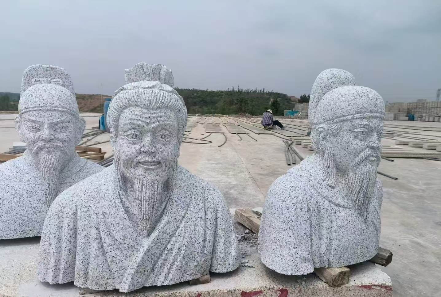 枣庄 白麻花岗岩石材人物立体雕刻