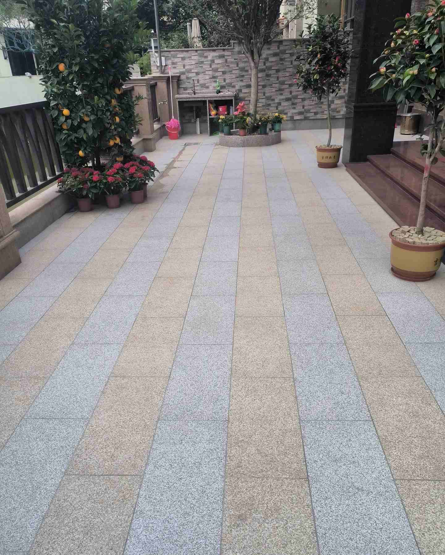 枣庄 黄金麻白麻荔枝面庭院铺装展示