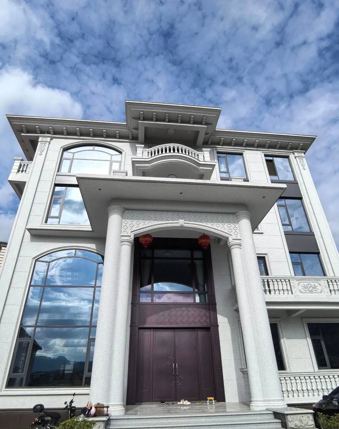 枣庄白麻别墅外墙干挂石材效果示例